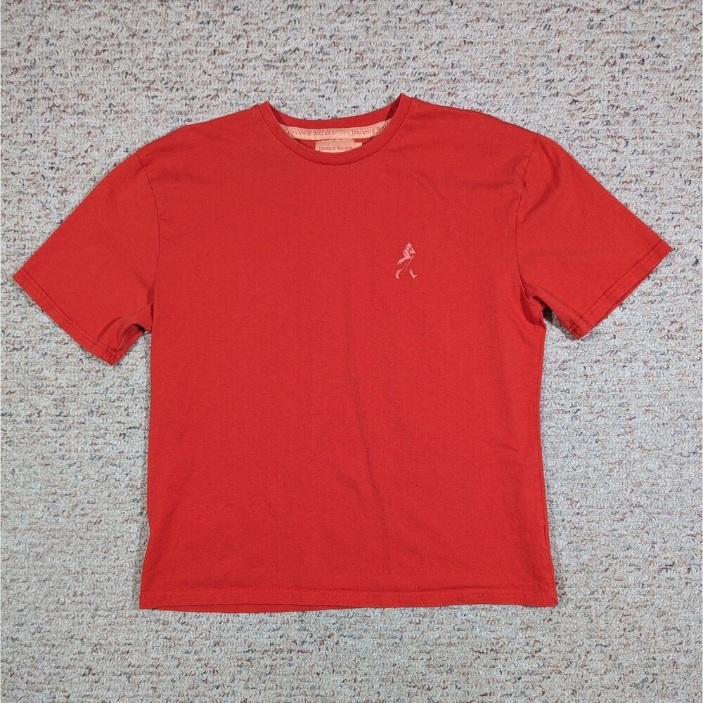 Johnnie Walker T-Shirt Keep Walking Mens XL Red 2-Sided Organic Cotton OEKO-TEX